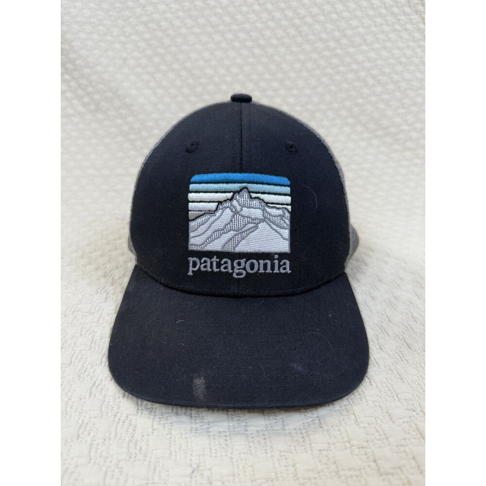 Patagonia Line Logo Ridge‎ LoPro Trucker Cap Hat Snapback Adjustable Gray Back